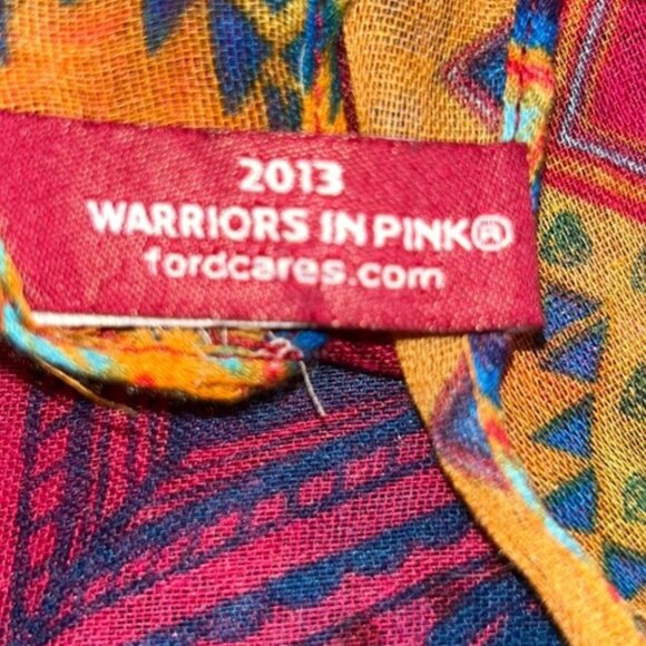 Ford Cares Women Pink Breast Cancer Collection warm bright colors ethnic scarf - Picture 2 of 5